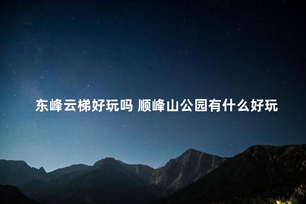 东峰云梯好玩吗 顺峰山公园有什么好玩的